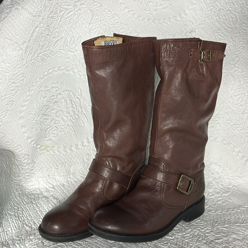 Frye Veronica Slouch Cognac Woman's Size 5 Boys Size 3 - Picture 13 of 16
